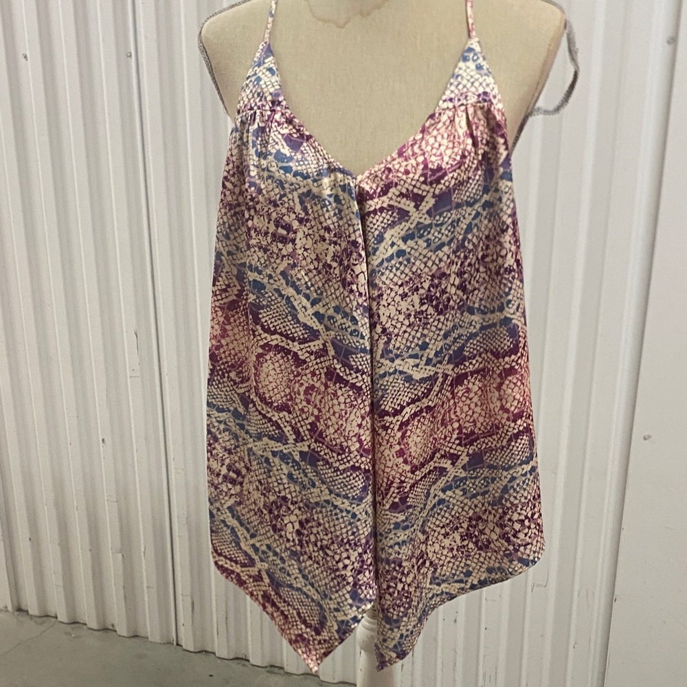 Eyeshadow Purple and Blue Snake-Print Spaghetti Strap Cami